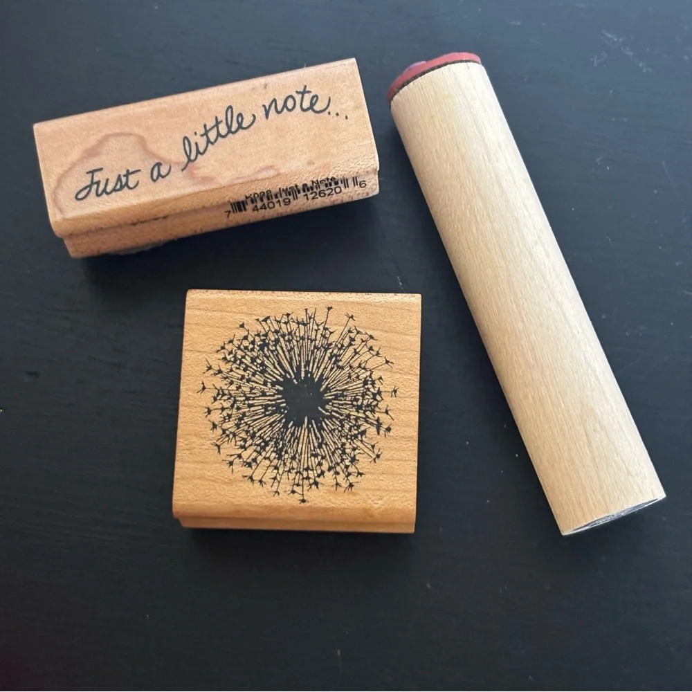 Dandelion ~ Pansy ~ Just A Little Note…. Wood Mounted Rubber Stamps Card Making